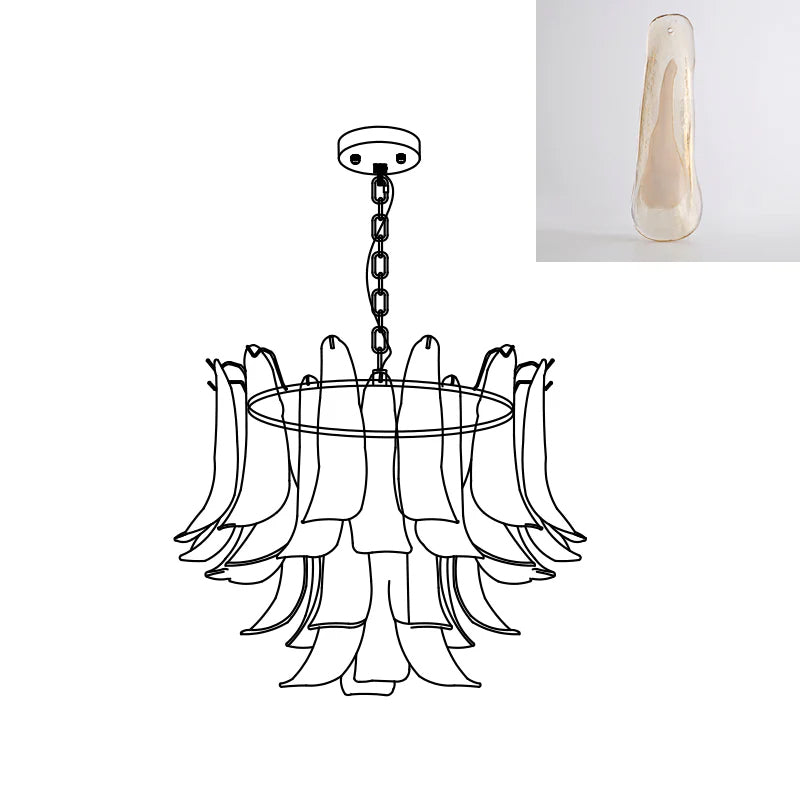 Glyra lampadario ambra Fioritura