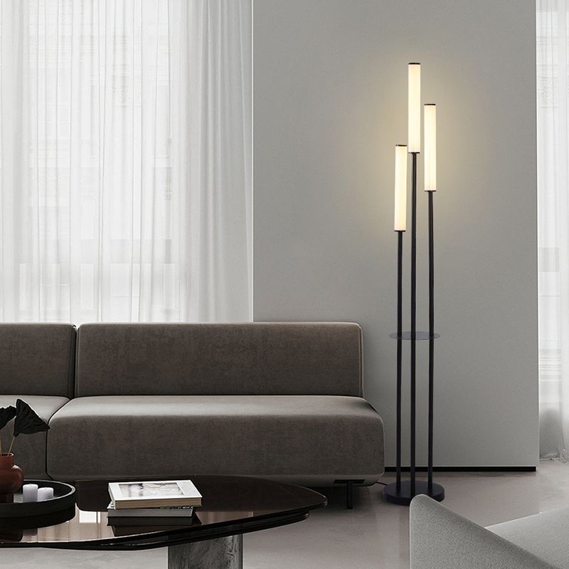 Tiffany Minimalismo LED Lineare Lampade da Terra Nero Metallo Acrilico Soggiorno/Camera da Letto/Sala Studio