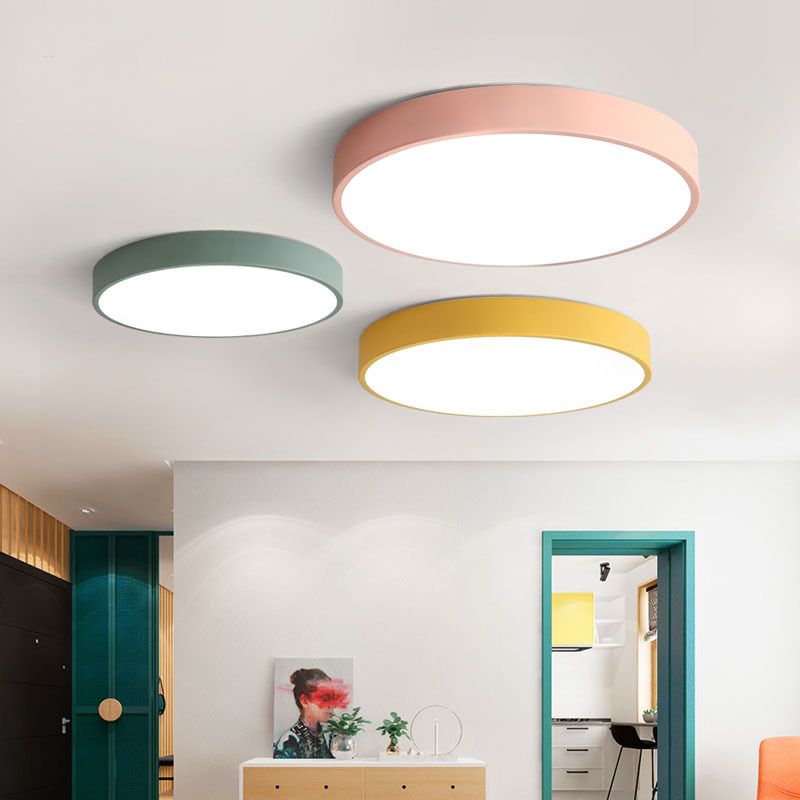 Valentina Moderno LED Plafoniere Rotondo Circolare Semplice Giallo/Blu/Verde/Rosa/Grigio Soggiorno/Camera da Letto - Relic Pieces