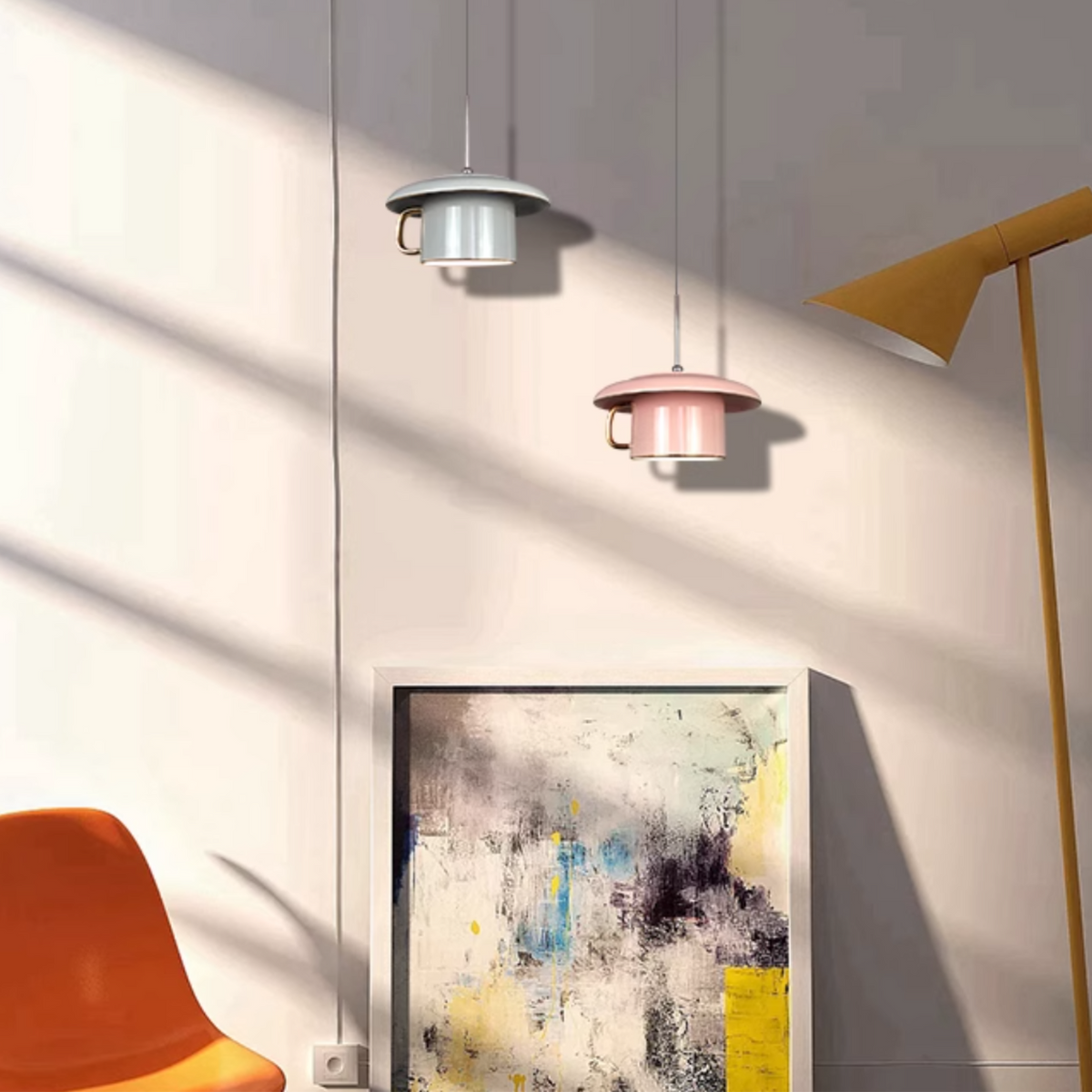 Valentina Urbano Tazza Ceramica LED Lampade a Sospensione Soggiorno