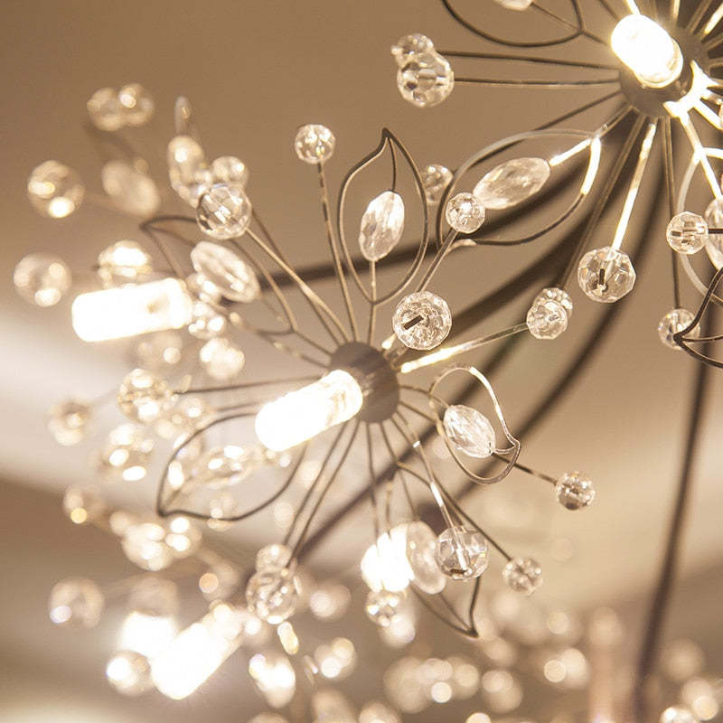 Arisha Moderna Arte Deco Lampada a Sospensione Sputnik Metallo/Acrilico Nero/Oro