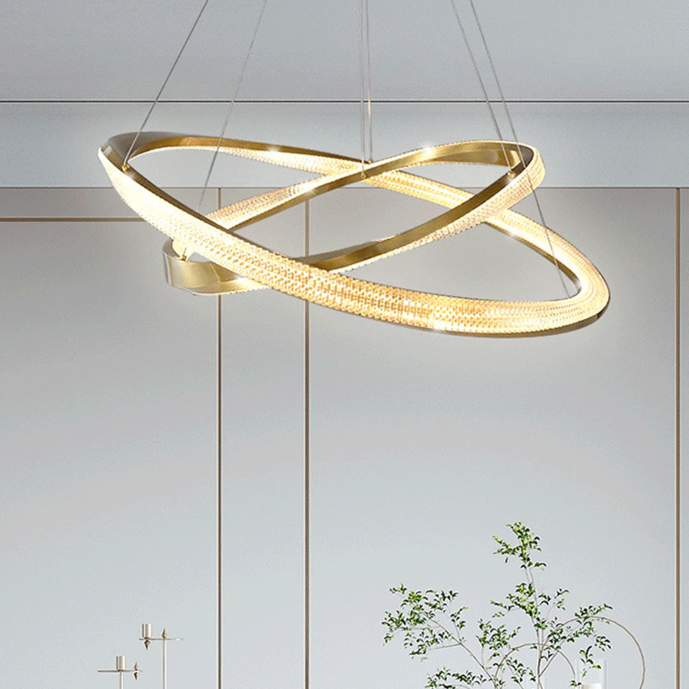 Kristy Minimalismo LED Squillo Lampade a Sospensione Metallo Acrilico Oro/Nero Soggiorno/Camera da Letto