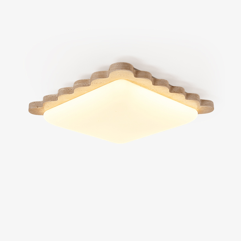 Crestwood lampada da soffitto in travertino giallo con bordo a festone