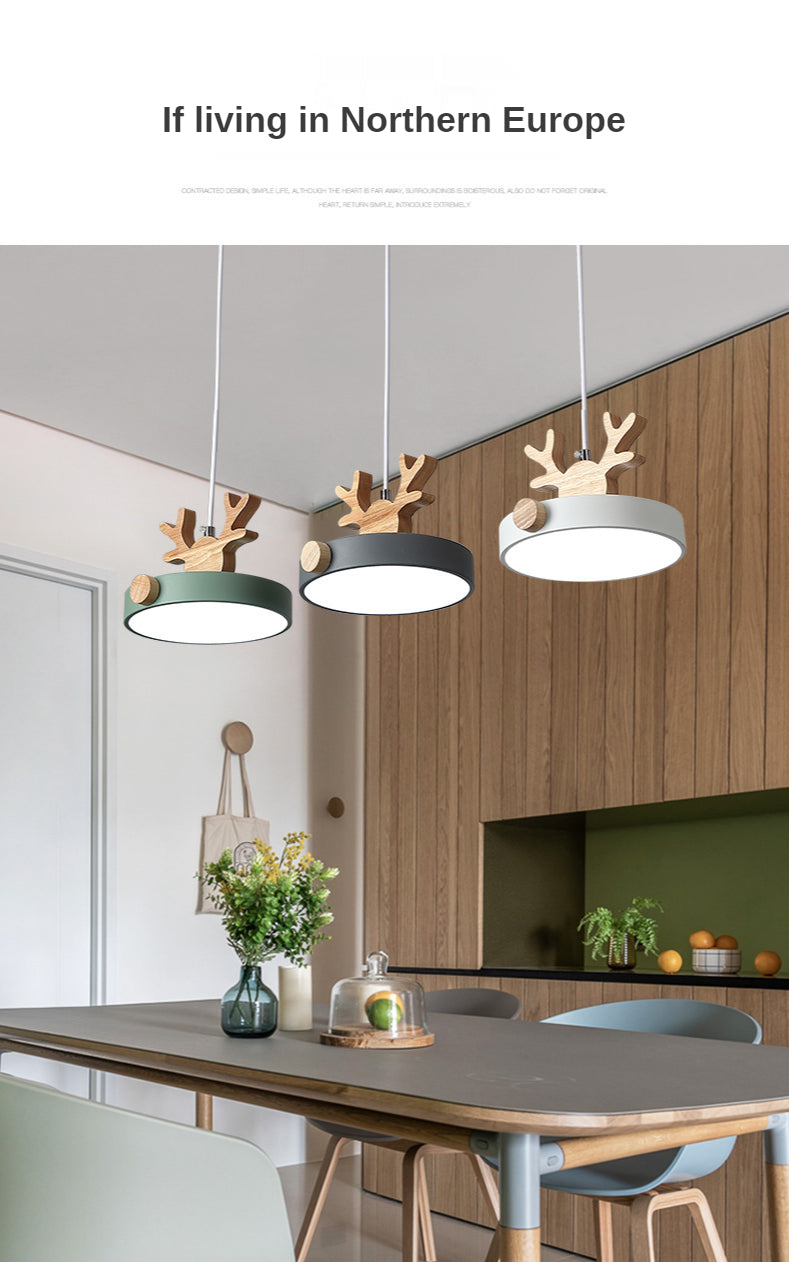 Valentina Cervo Lampade a Sospensione Verde/Nero/Bianco Metallo/Legno