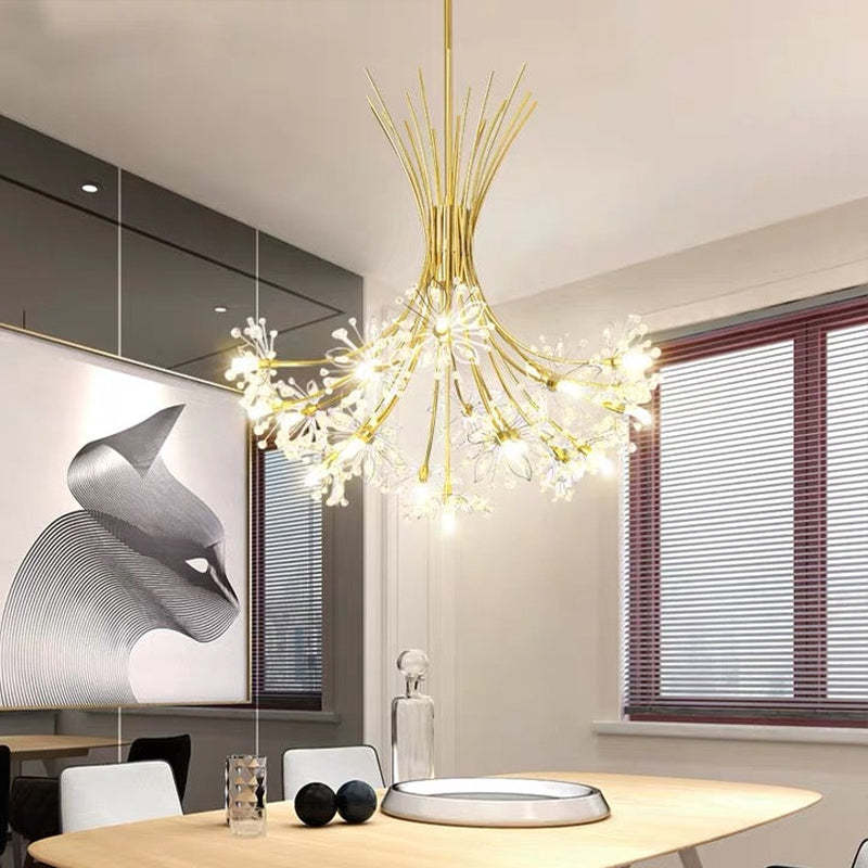 Arisha Moderna Arte Deco Lampada a Sospensione Sputnik Metallo/Acrilico Nero/Oro