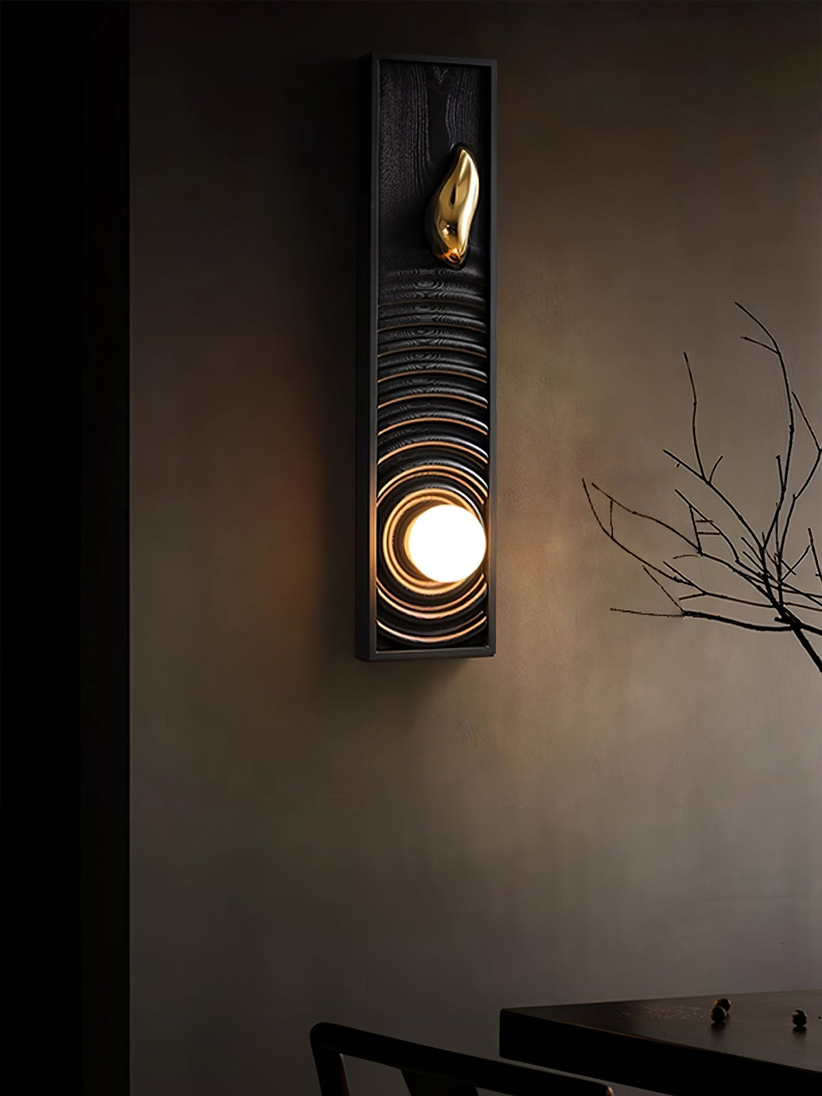 Caleb lampada da parete in legno vintage