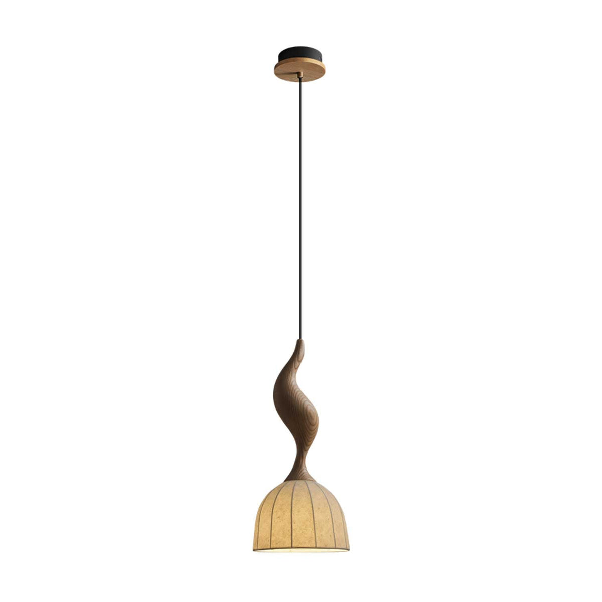 Colire Creativity lampada a sospensione in legno intrecciato