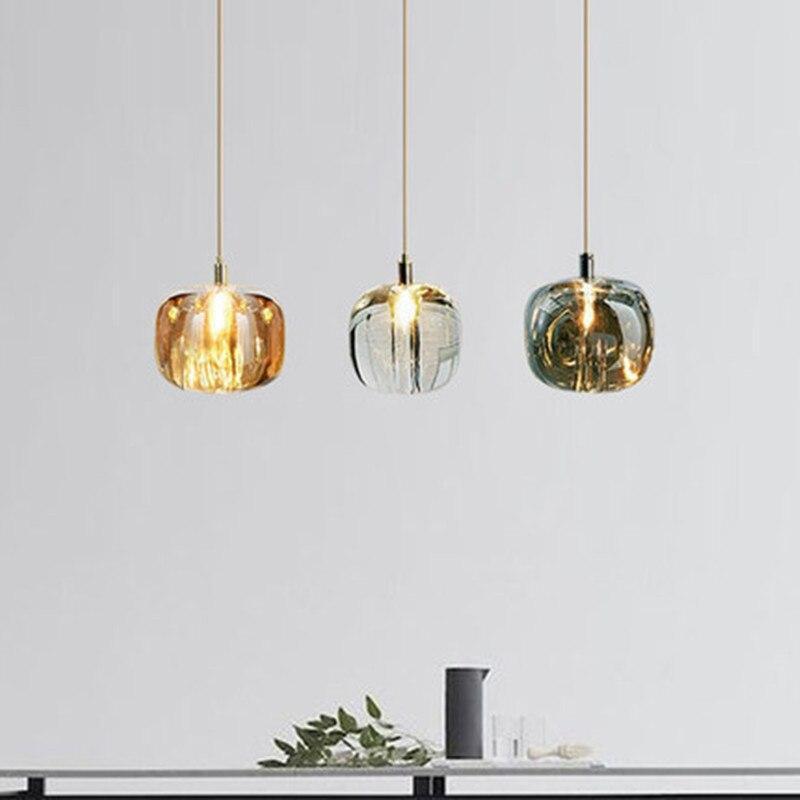 Valentina LED Lampada a Sospensione Vetro Ambra/Chiaro/Grigio Bolla Moderna