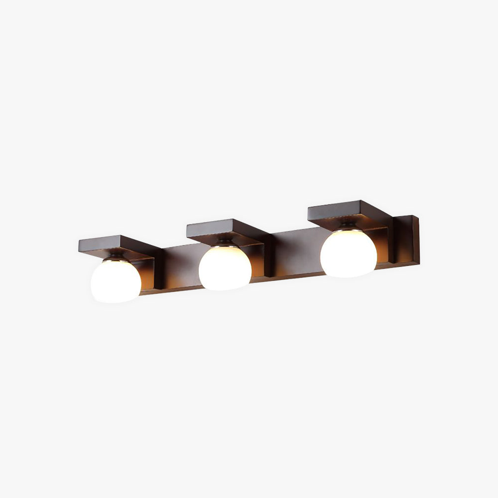 Muto Vintage Legno Vetro Marrone Applique Soggiorno