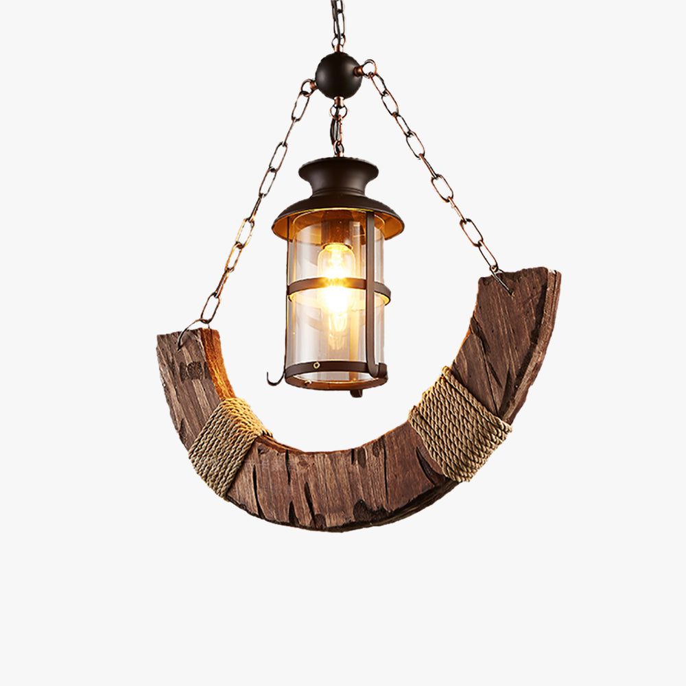 Epoch Retro Rustico LED Lampade a Sospensione Metallo Legno Soggiorno/Camera da Letto/Cucina