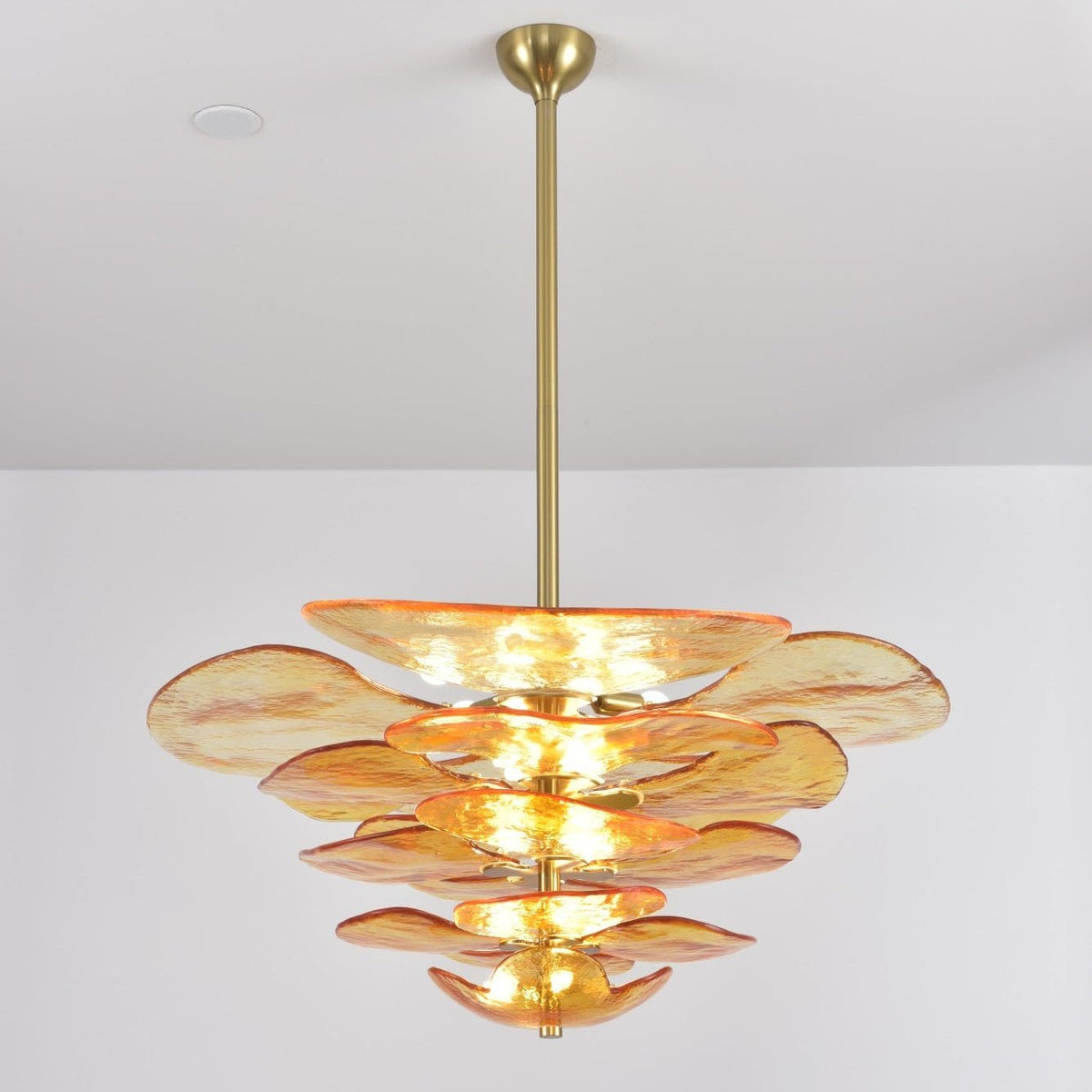 Crivs lampadario Oro vetro Murano petali lusso