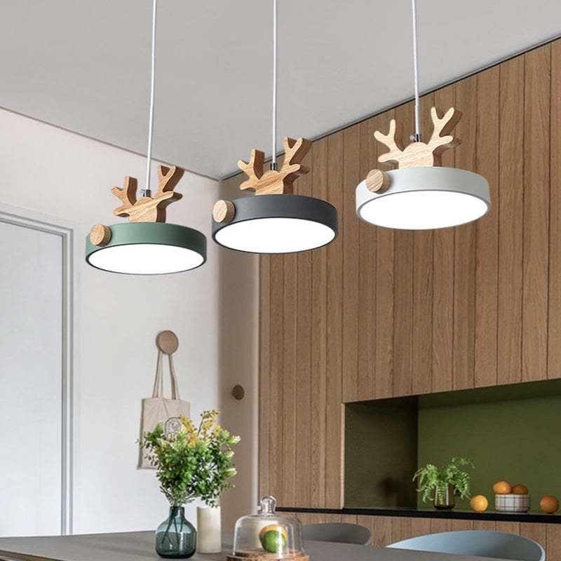 Valentina Cervo Lampade a Sospensione Verde/Nero/Bianco Metallo/Legno