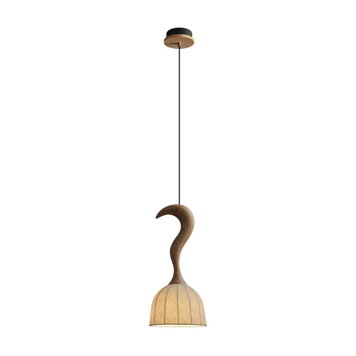 Colire Creativity lampada a sospensione in legno intrecciato