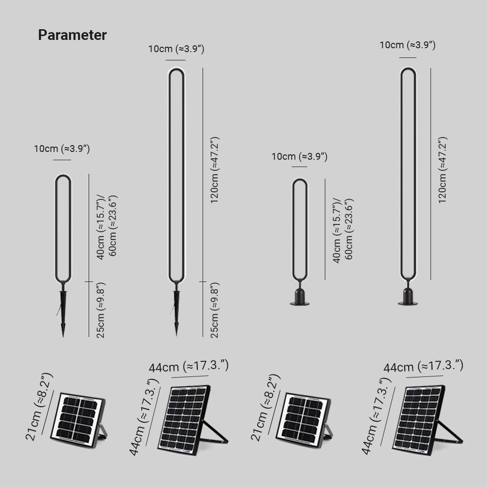 Ray Moderno LED Metallo/Acrilico Solare Lampade da Esterno