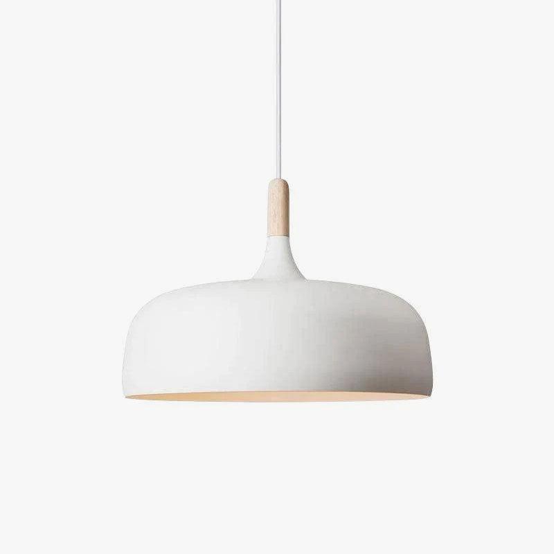 Sylivenne lampada a sospensione con paralume bianco in legno