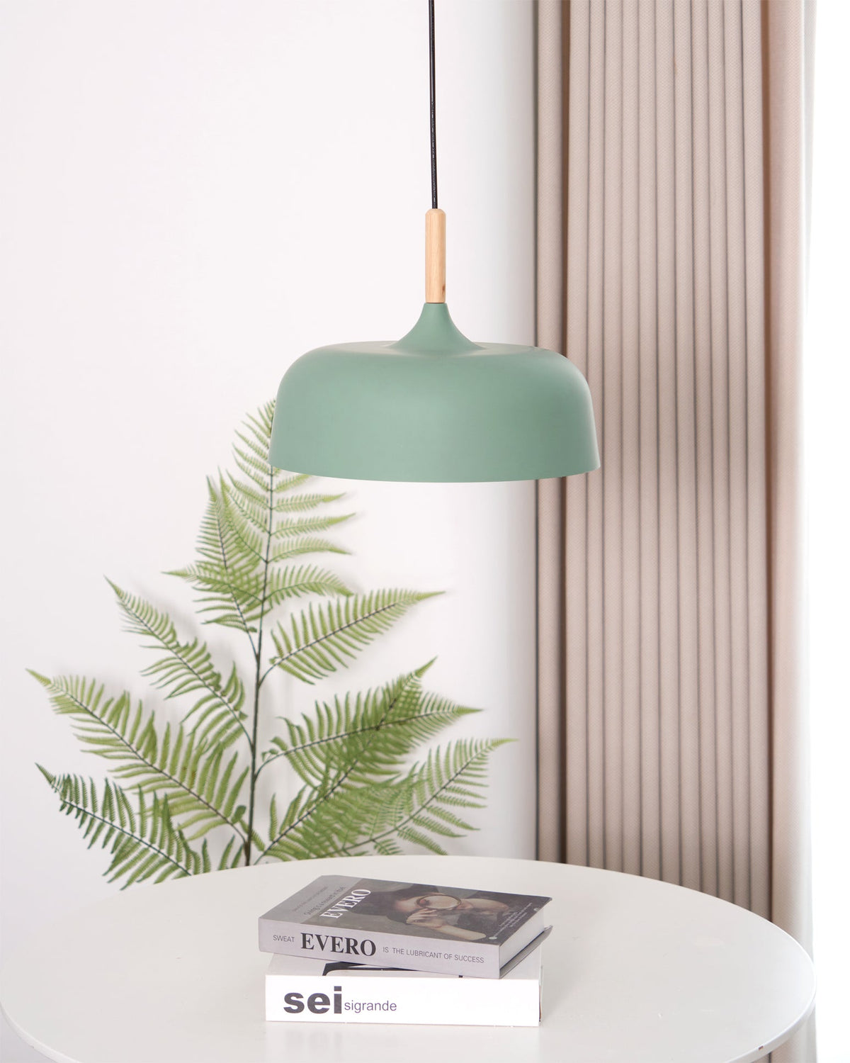 Sylivenne lampada a sospensione con paralume bianco in legno