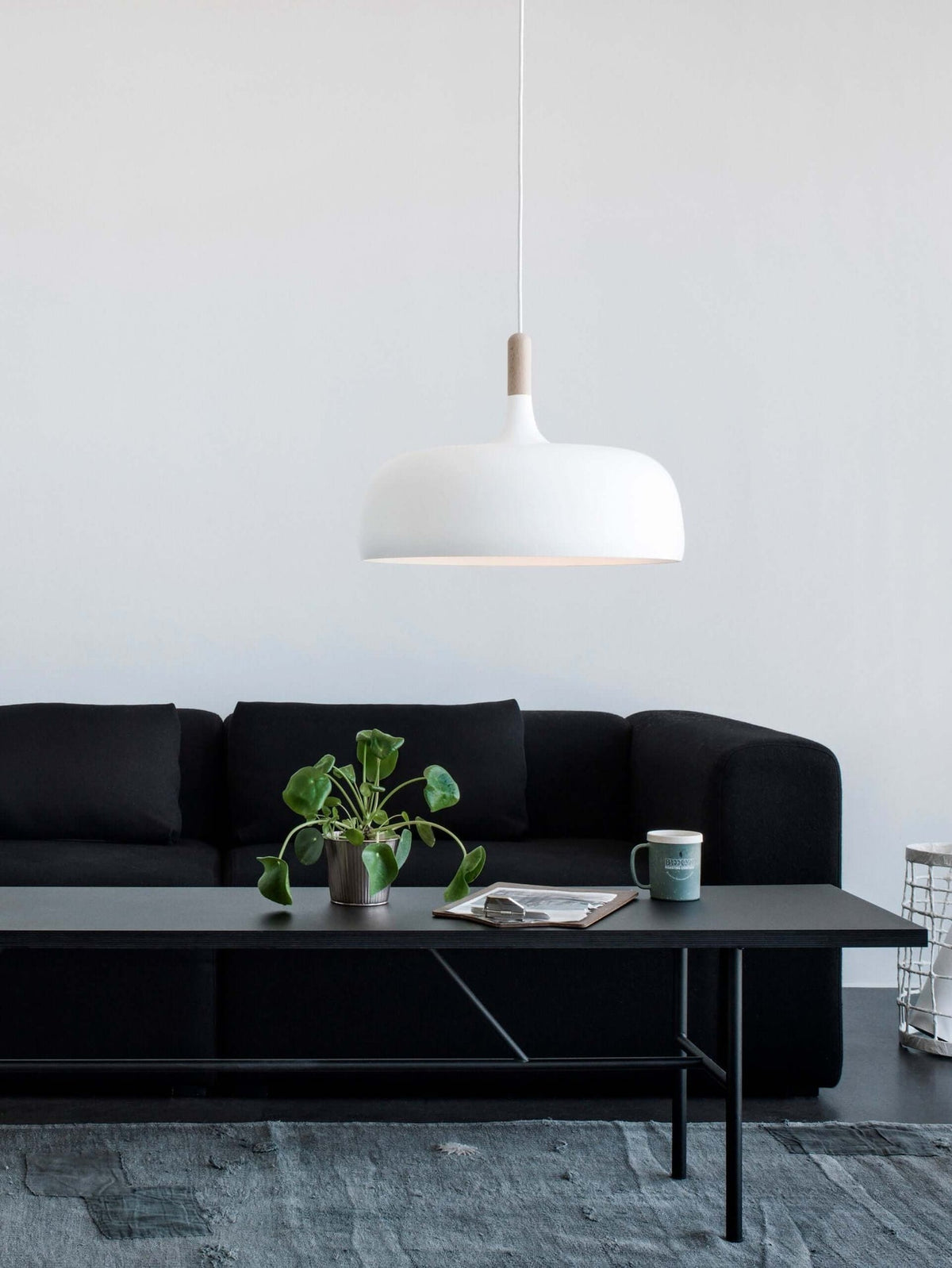 Sylivenne lampada a sospensione con paralume bianco in legno