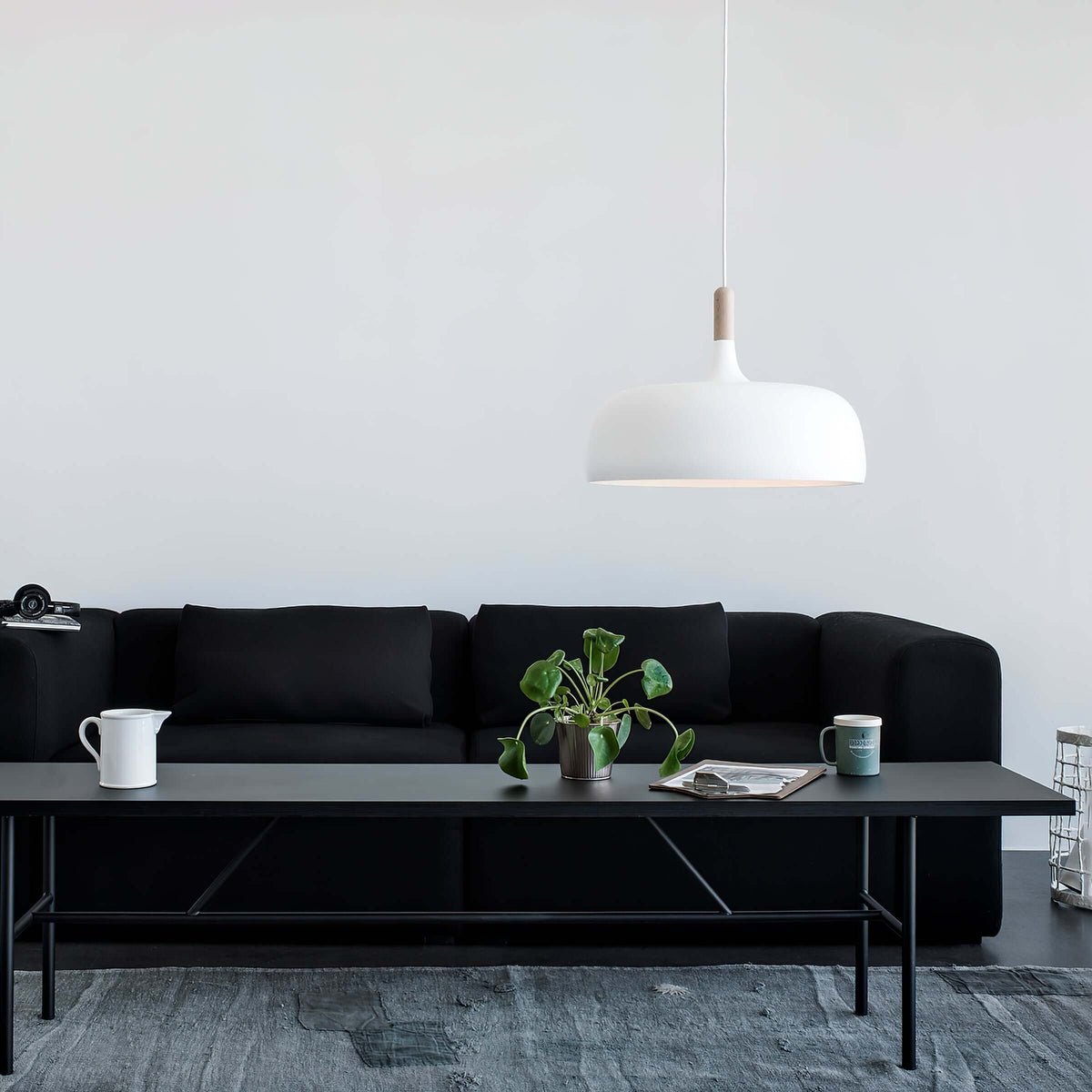 Sylivenne lampada a sospensione con paralume bianco in legno