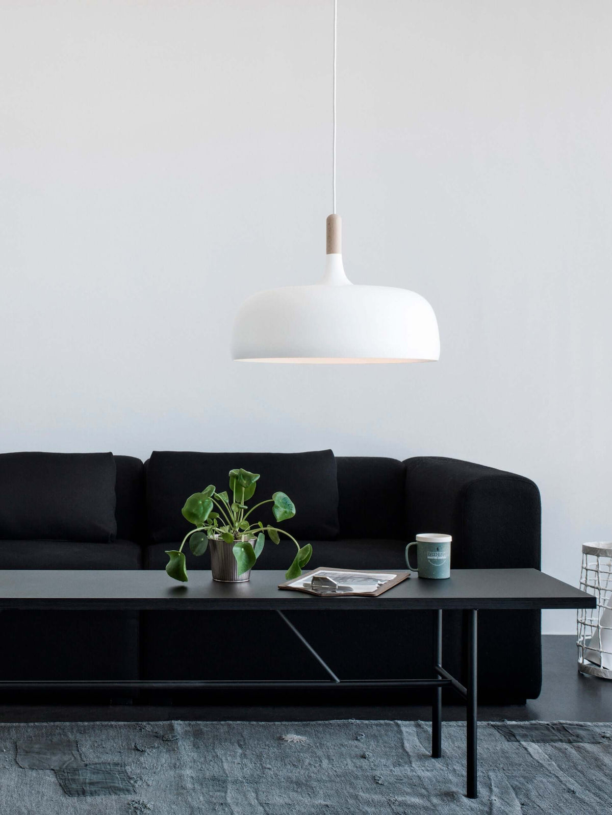 Sylivenne lampada a sospensione con paralume bianco in legno