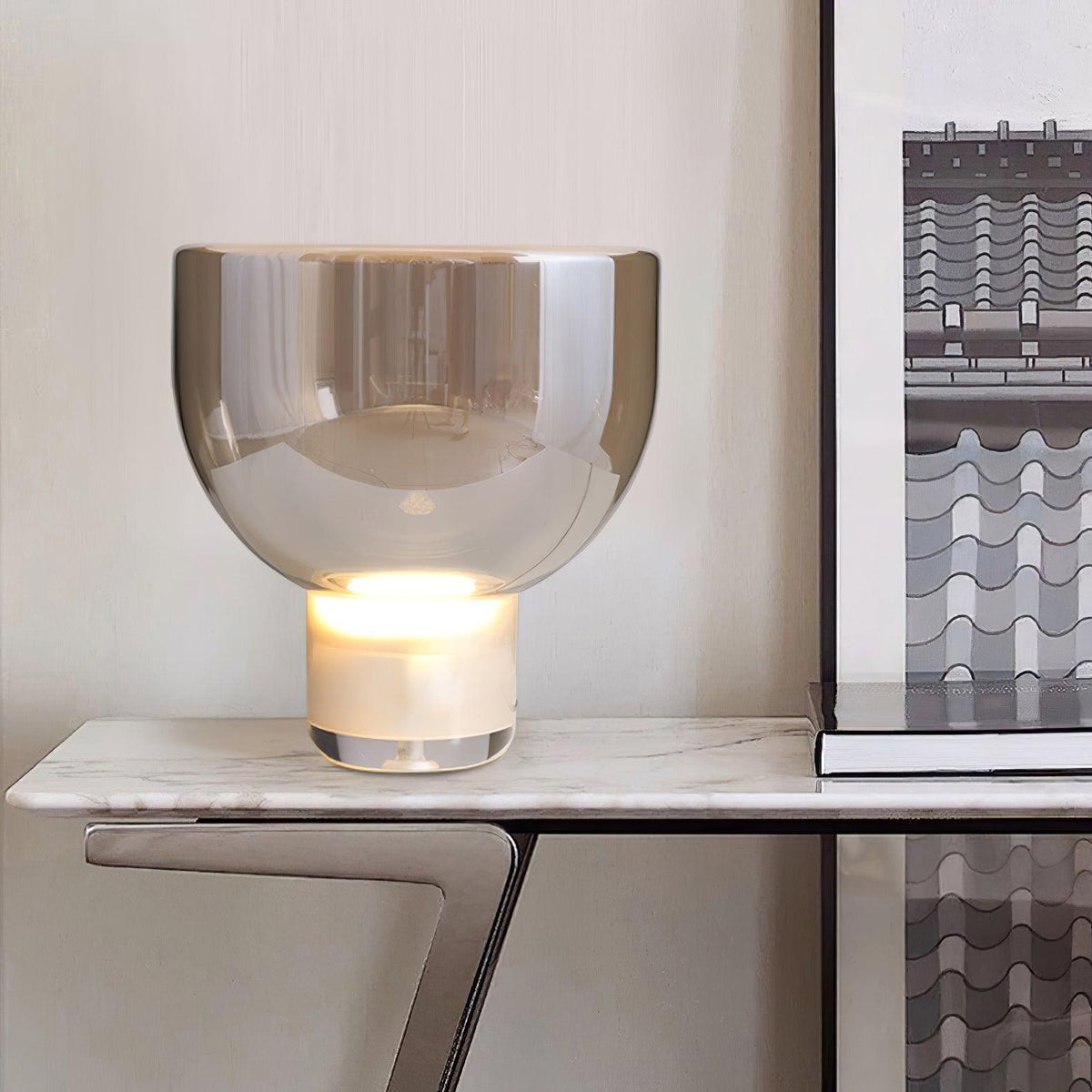Cavm lampada da tavolo in vetro elegante