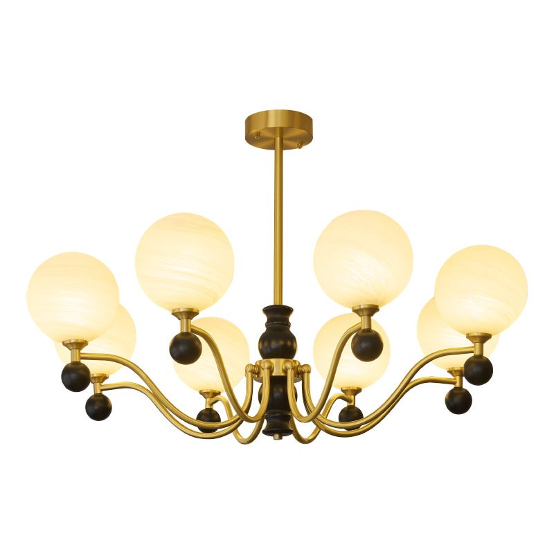 Ershaan lampadario sfera Eleganza vintage in ottone e legno
