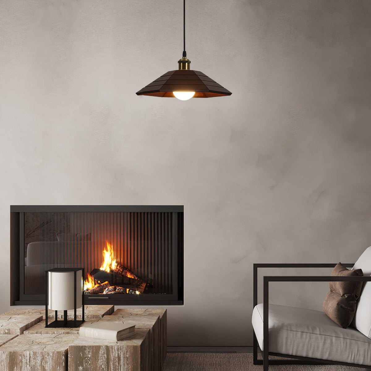 Evys lampada a sospensione in legno Stile Tradizionale Art