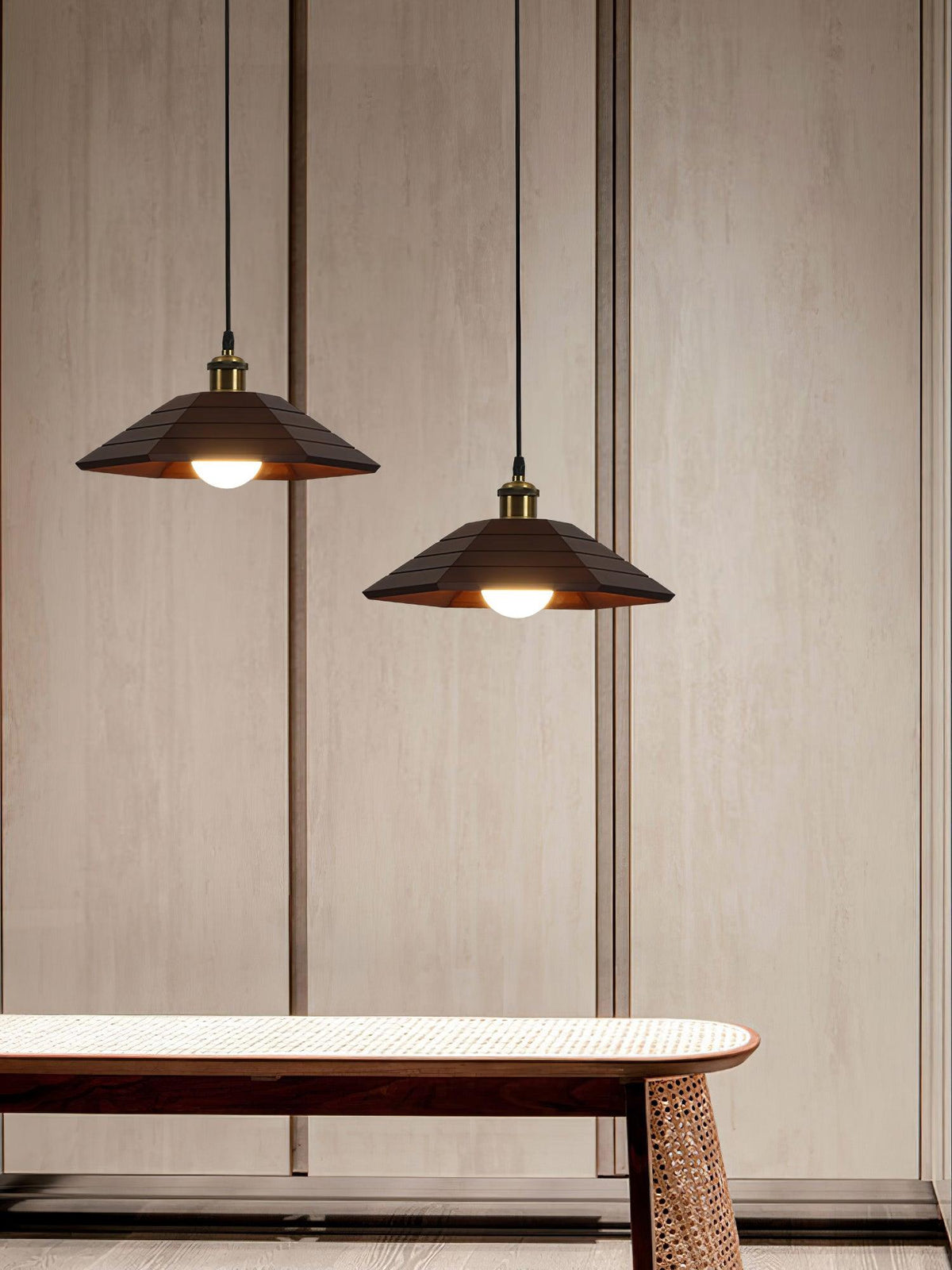 Evys lampada a sospensione in legno Stile Tradizionale Art