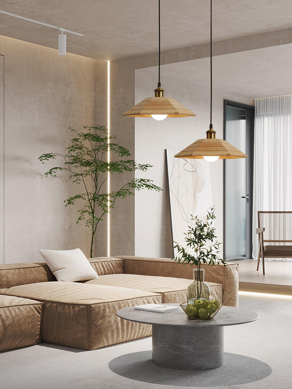 Evys lampada a sospensione in legno Stile Tradizionale Art