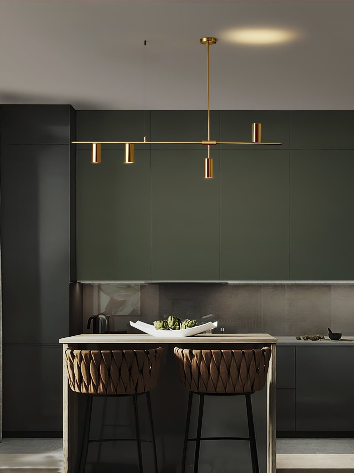 Lustra Lux Lampadario Lineare in Ottone Cassandra Elegante - Relic Pieces