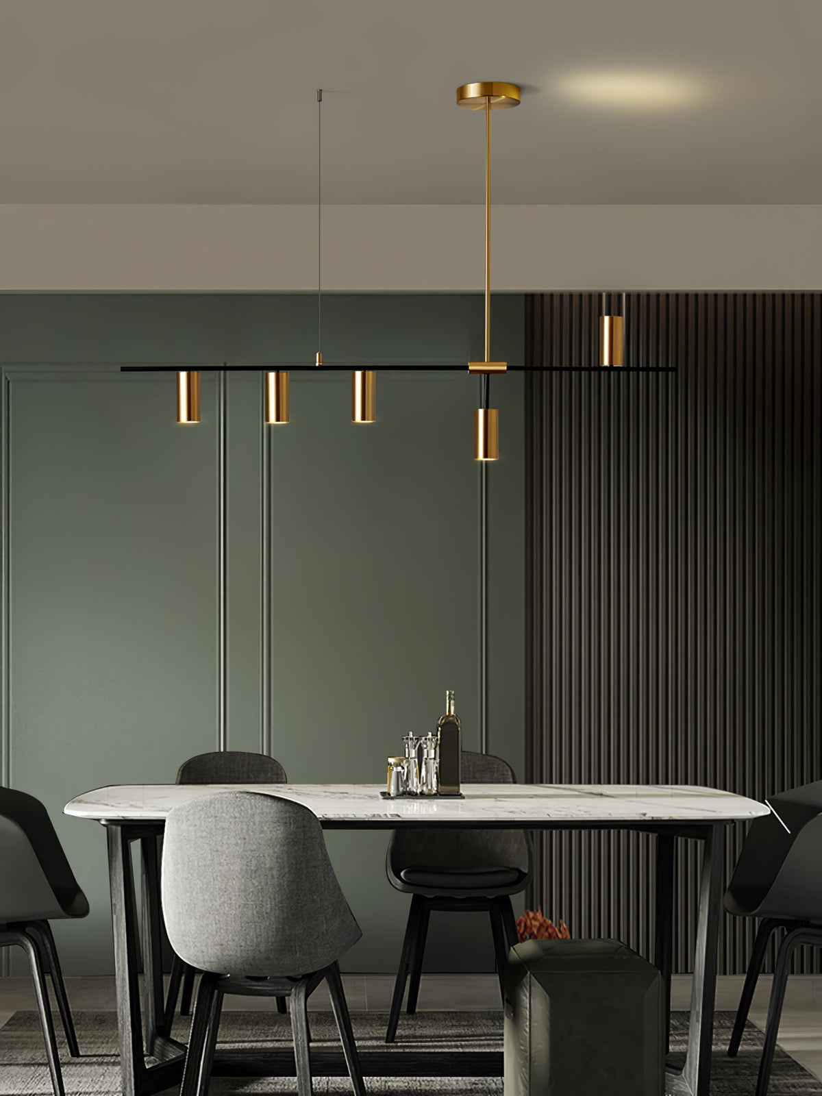 Lustra Lux Lampadario Lineare in Ottone Cassandra Elegante - Relic Pieces