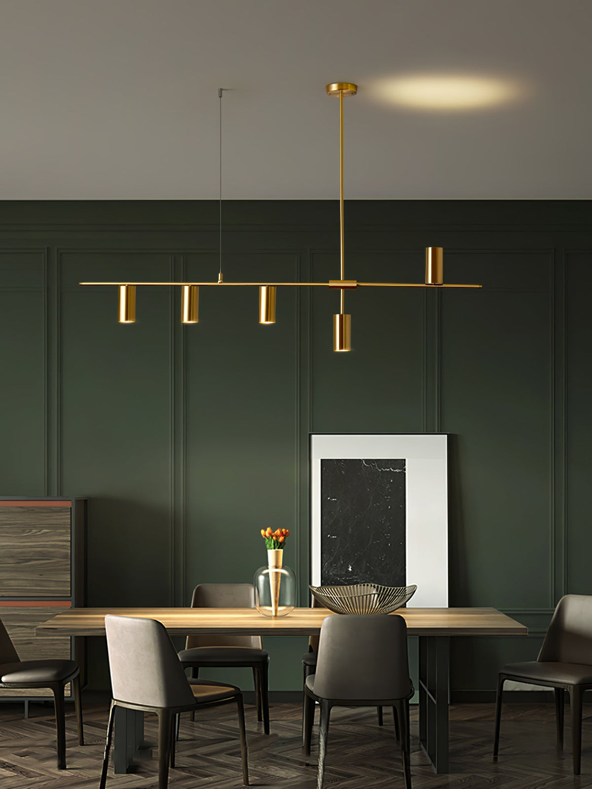 Lustra Lux Lampadario Lineare in Ottone Cassandra Elegante - Relic Pieces