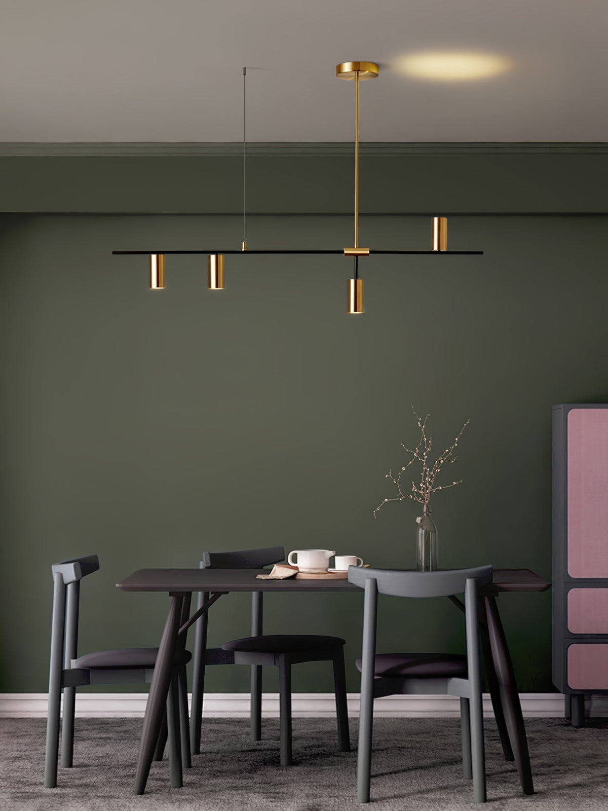 Lustra Lux Lampadario Lineare in Ottone Cassandra Elegante - Relic Pieces