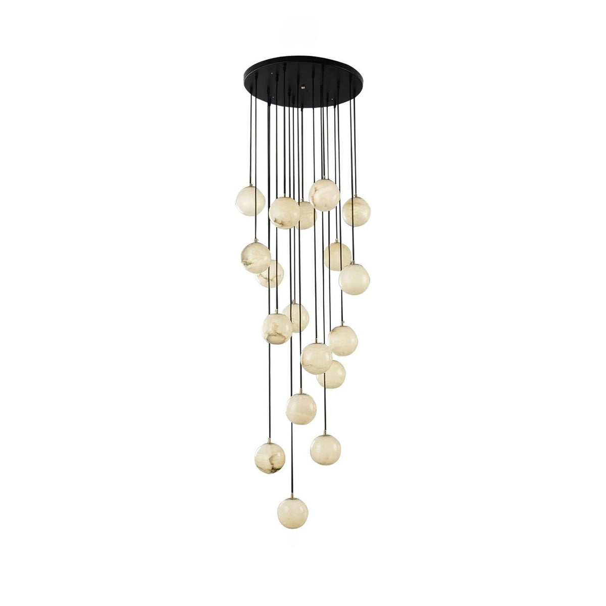 Gloruvye lampadario moderno a grappolo Sferico in alabastro