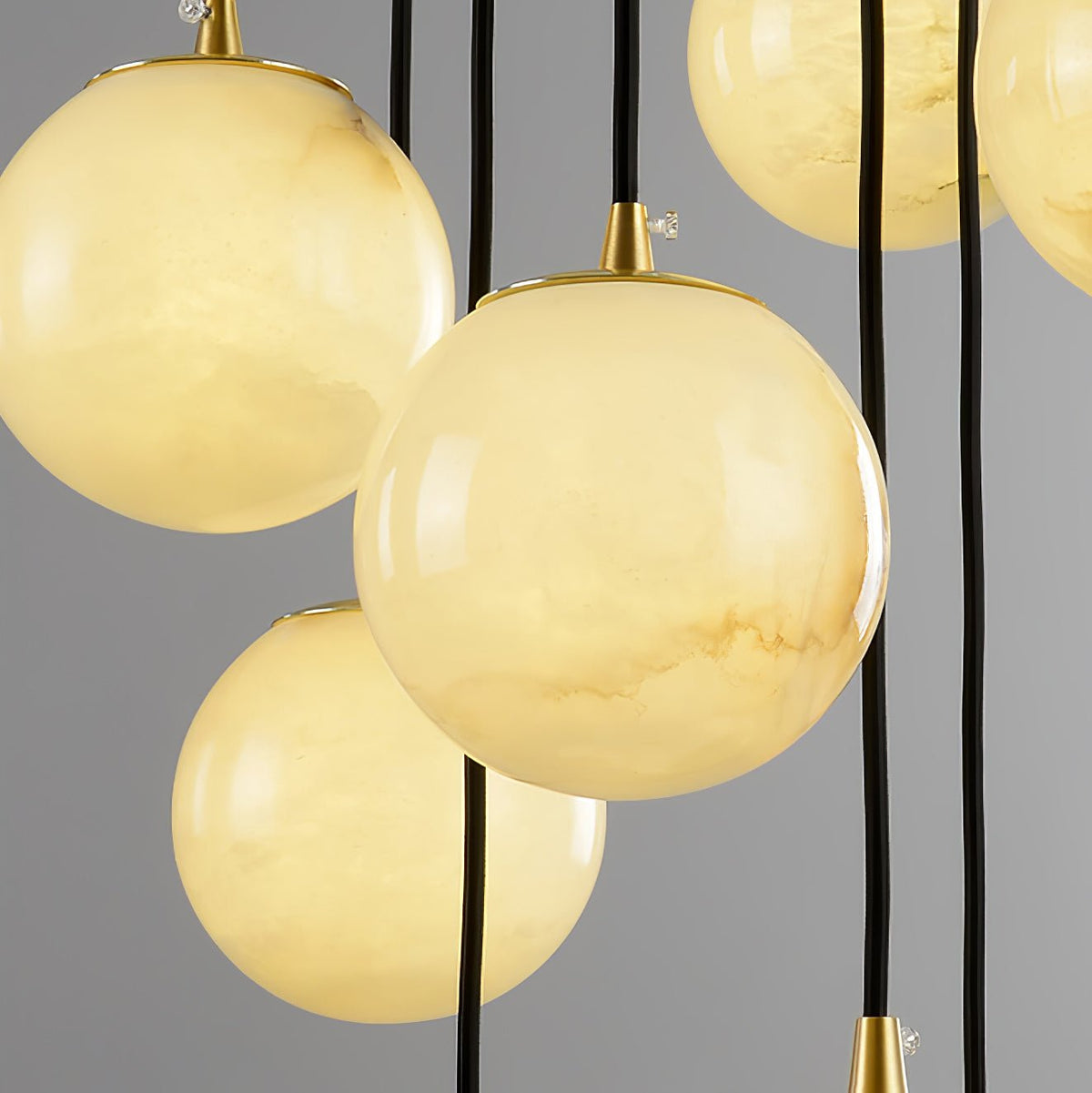 Gloruvye lampadario moderno a grappolo Sferico in alabastro