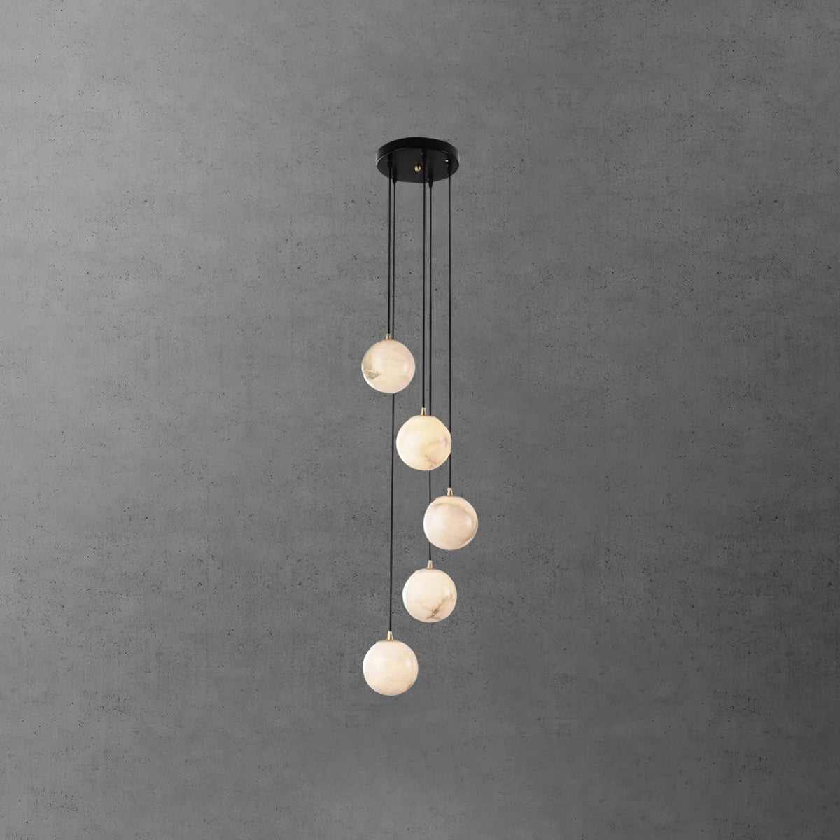 Sexta lampada a sospensione in alabastro / lampadario