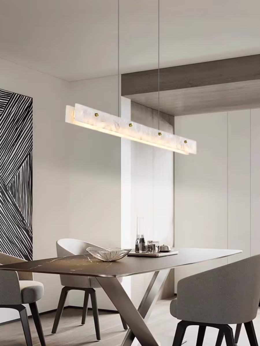 Vexor lampada a sospensione LED moderna lineare in alabastro