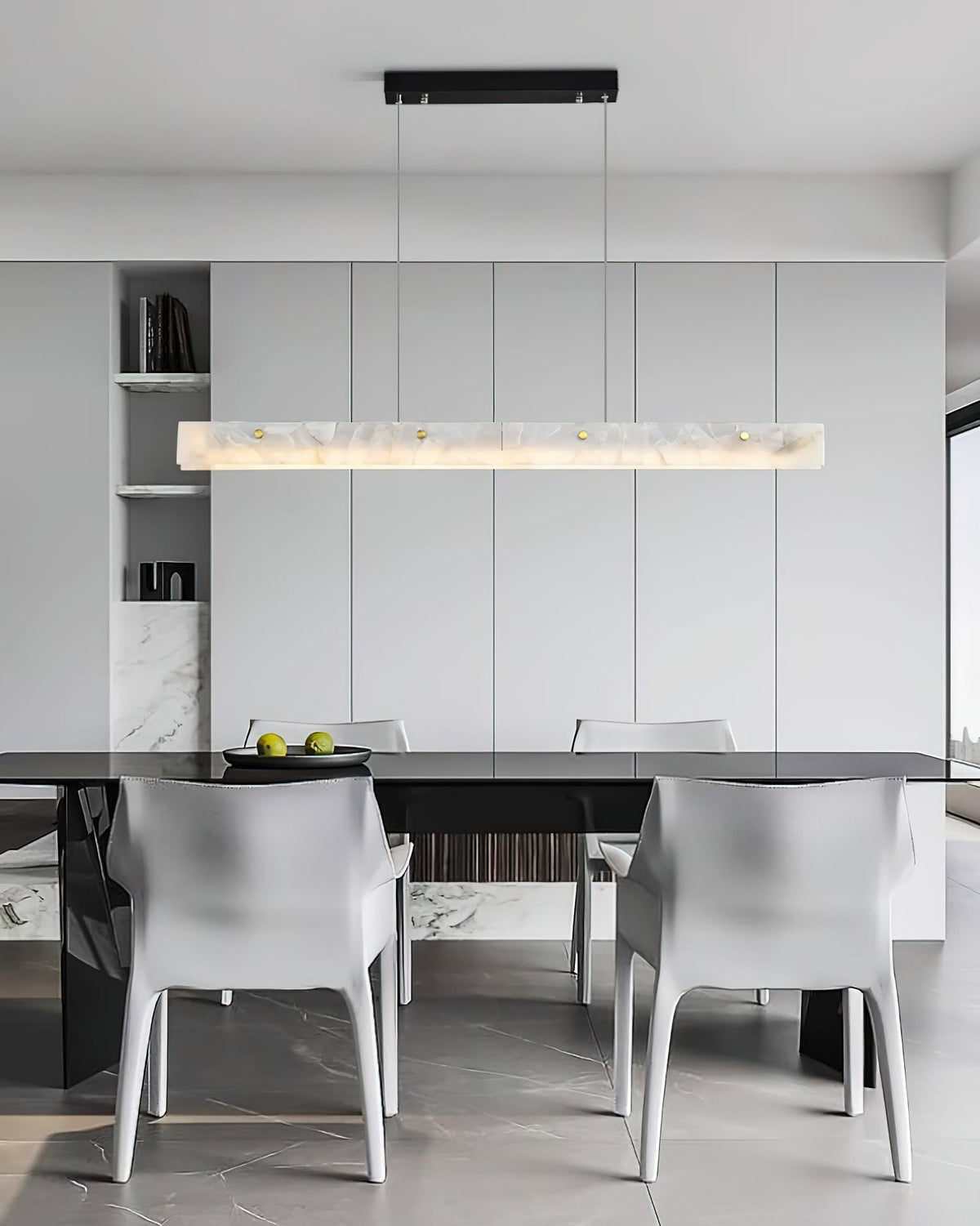 Vexor lampada a sospensione LED moderna lineare in alabastro