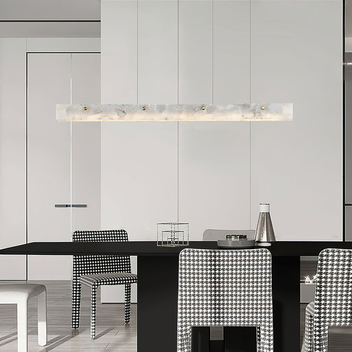 Vexor lampada a sospensione LED moderna lineare in alabastro