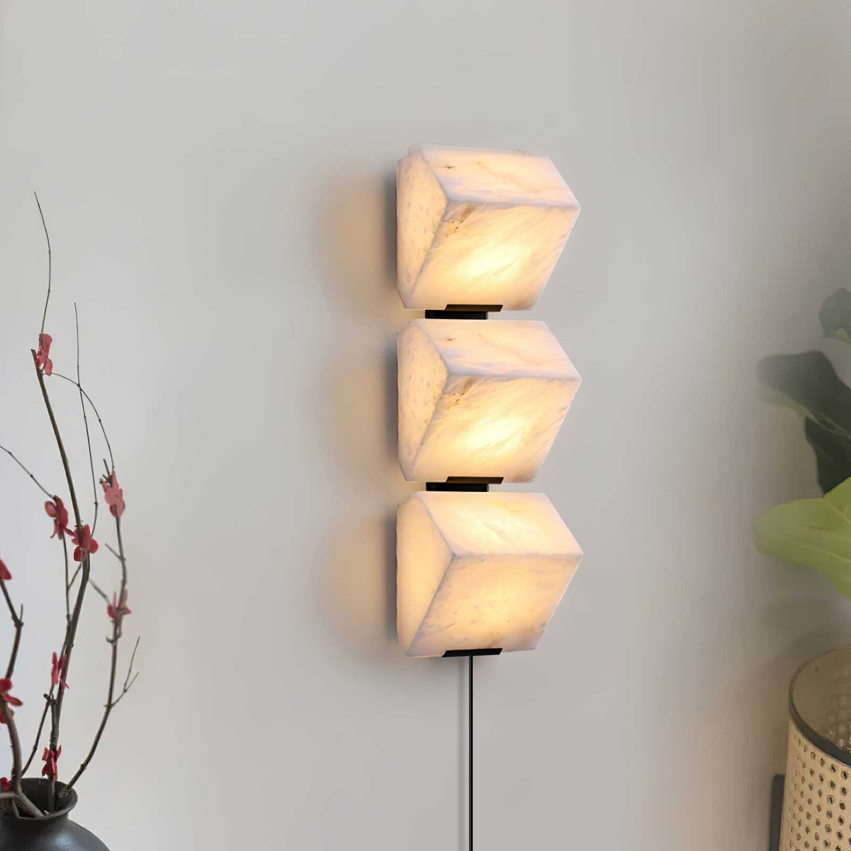 Niviella alabastro lampada da parete con spina per scale