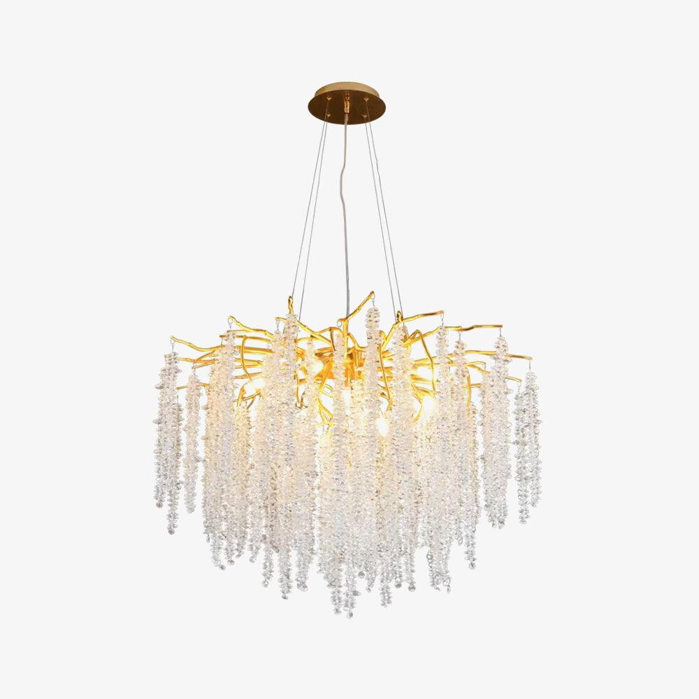 Lustra Lux Lampadario Elegante con Rami di Cristallo Oro - Relic Pieces