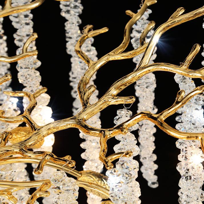 Lustra Lux Lampadario Elegante con Rami di Cristallo Oro - Relic Pieces