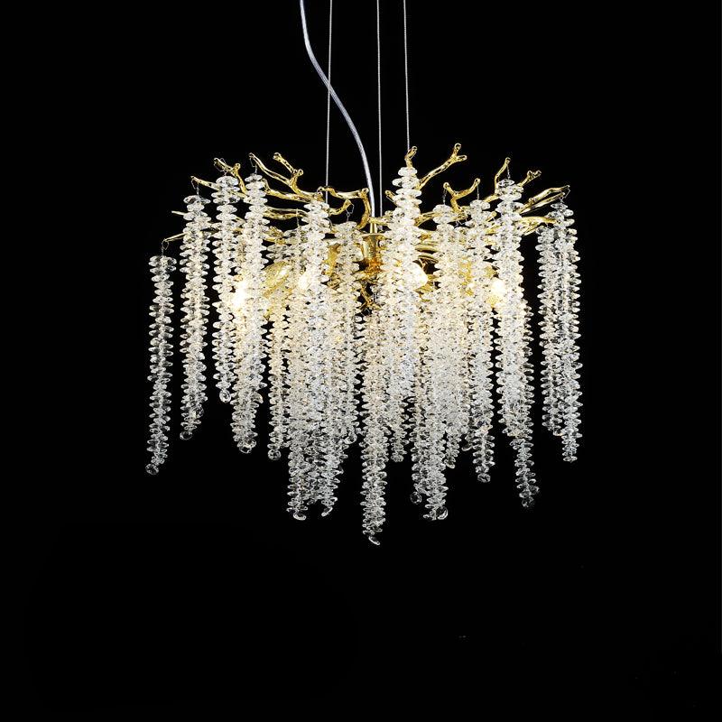 Lustra Lux Lampadario Elegante con Rami di Cristallo Oro - Relic Pieces