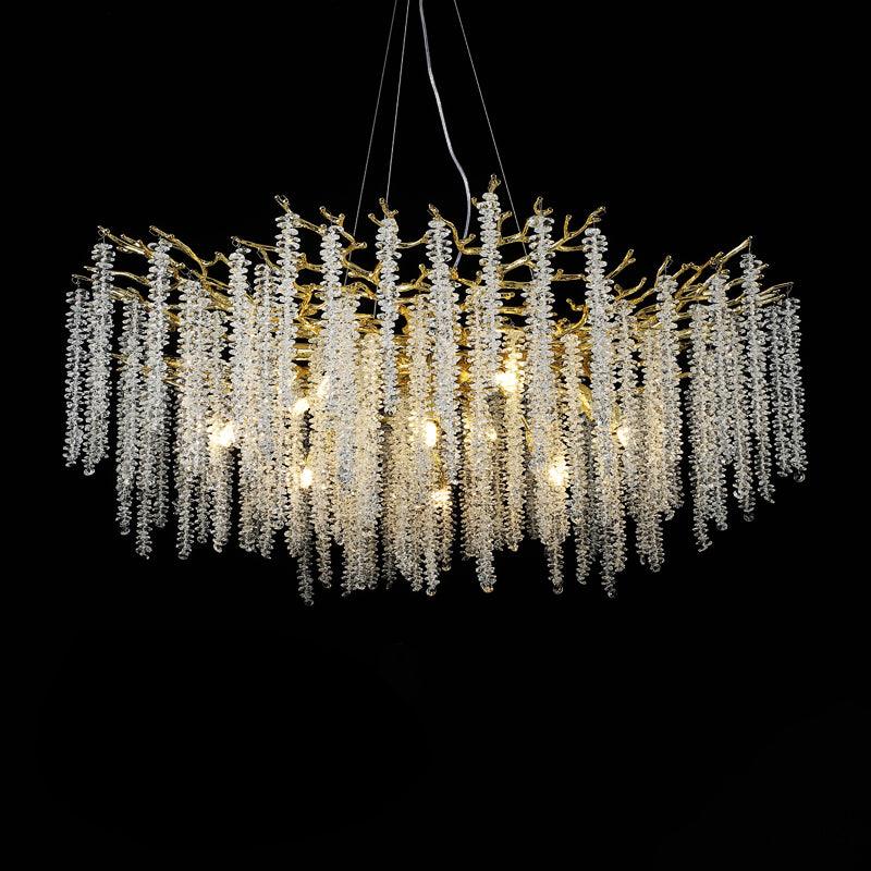 Lustra Lux Lampadario Elegante con Rami di Cristallo Oro - Relic Pieces