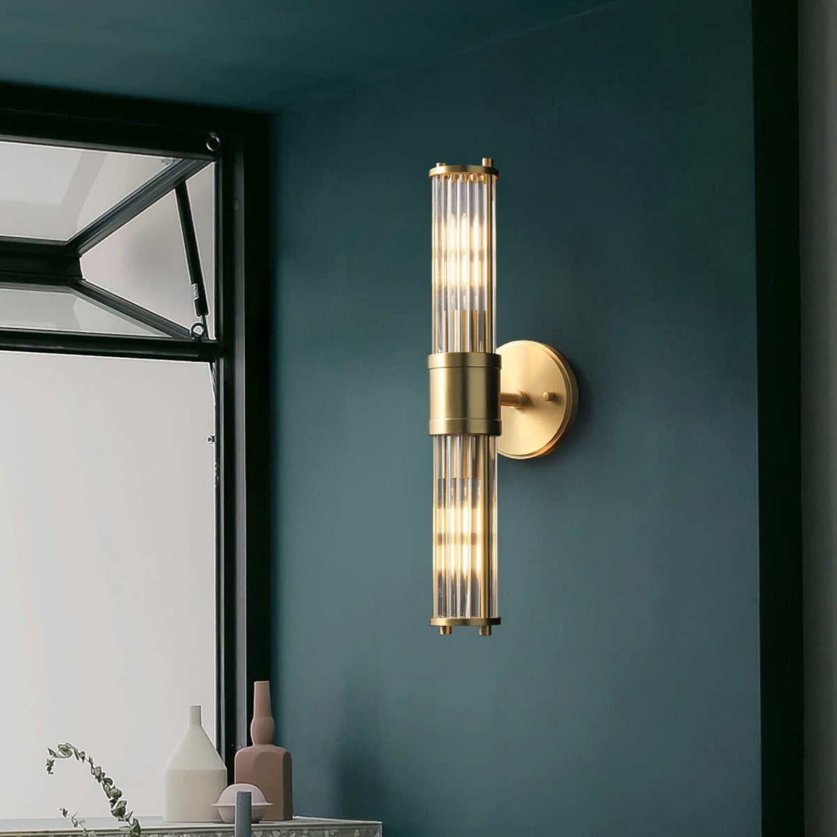 Vevenisra lampada da parete in vetro Art Nordico Cilindrica