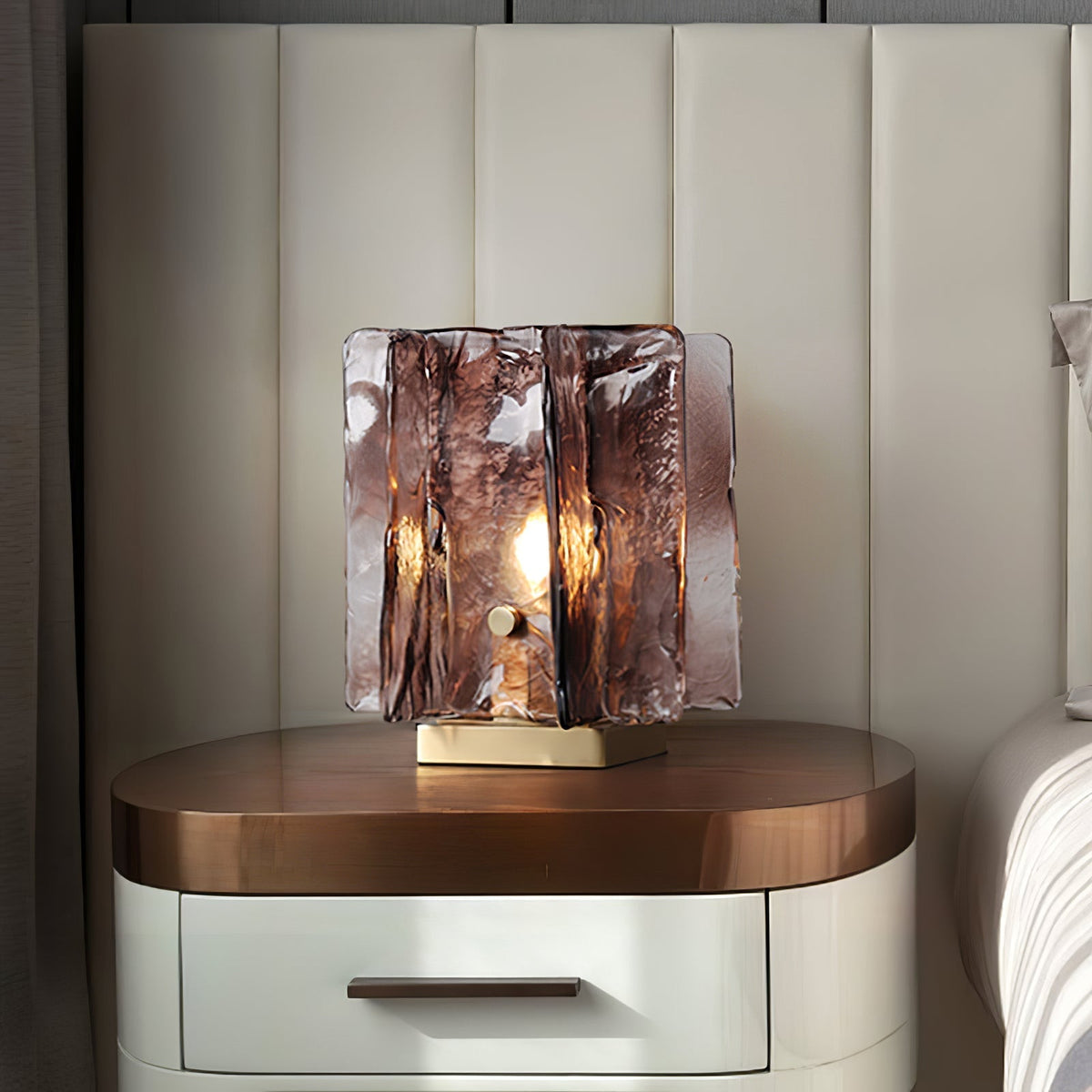 Avlaear lampada da tavolo in vetro artigianale