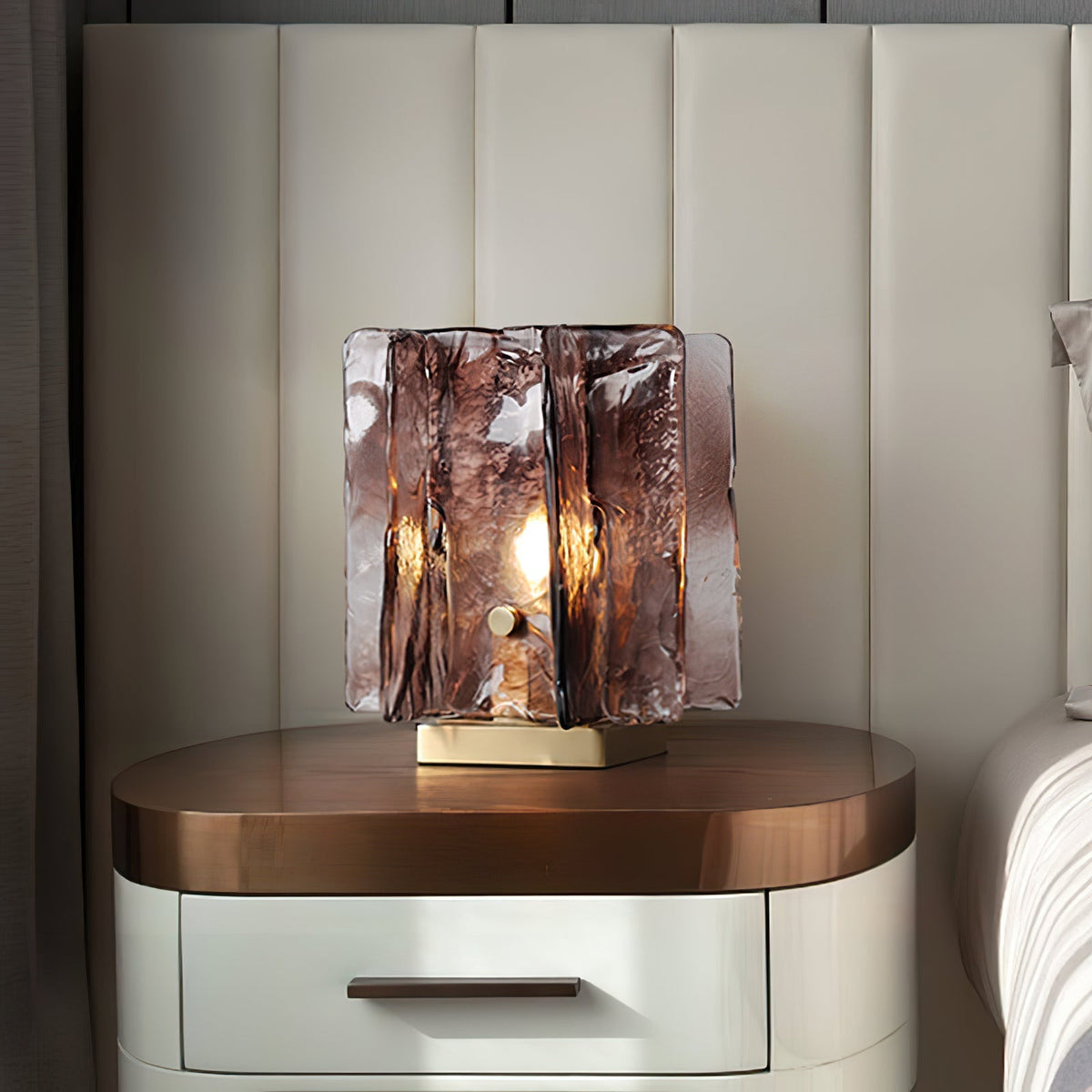 Avlaear lampada da tavolo in vetro artigianale