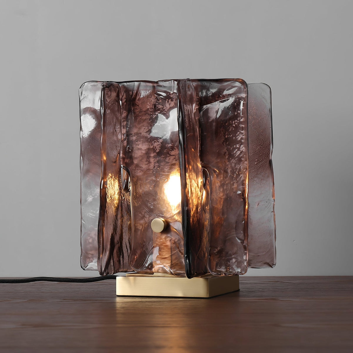Avlaear lampada da tavolo in vetro artigianale