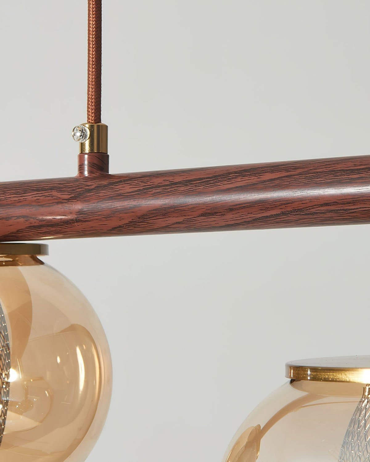 Alviora lampada a sospensione legno vetro lineare Japandi