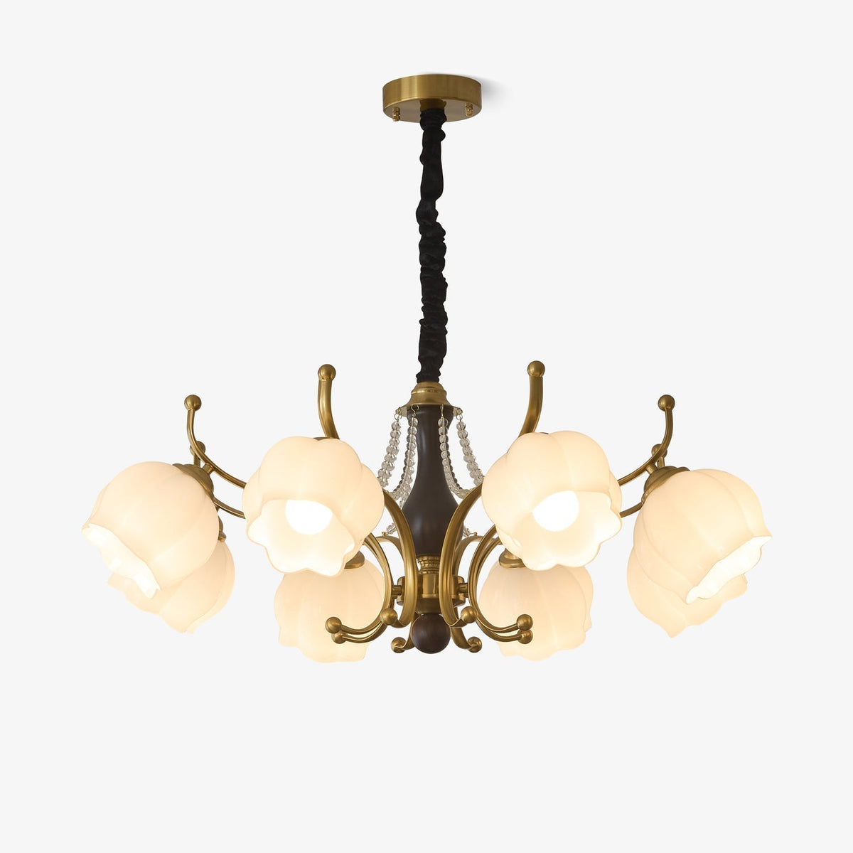 Elvorine lampadario legno vetro vintage