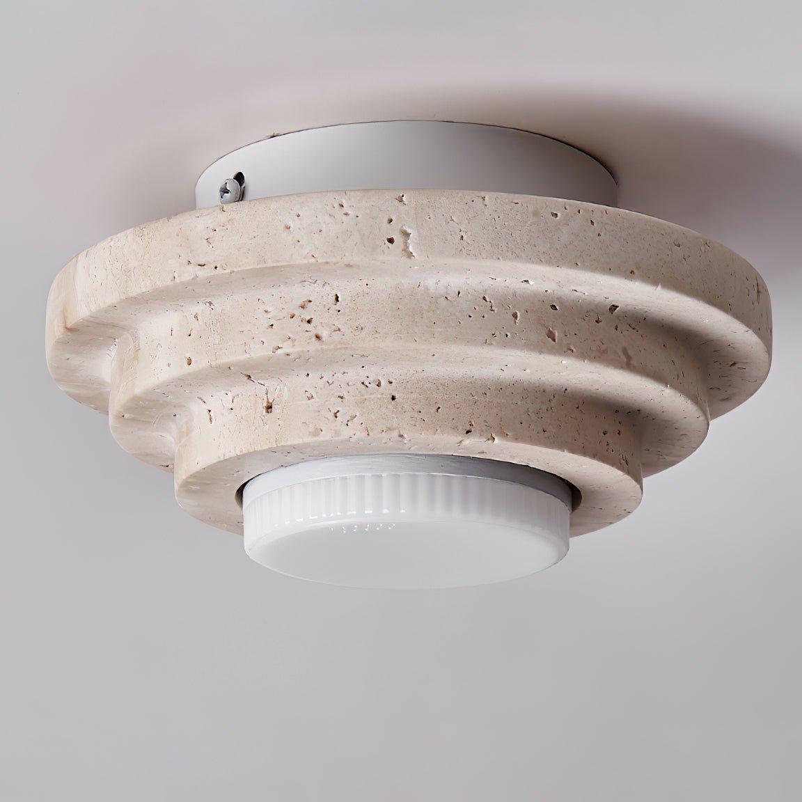 Zadoraris lampada da soffitto a strati in travertino
